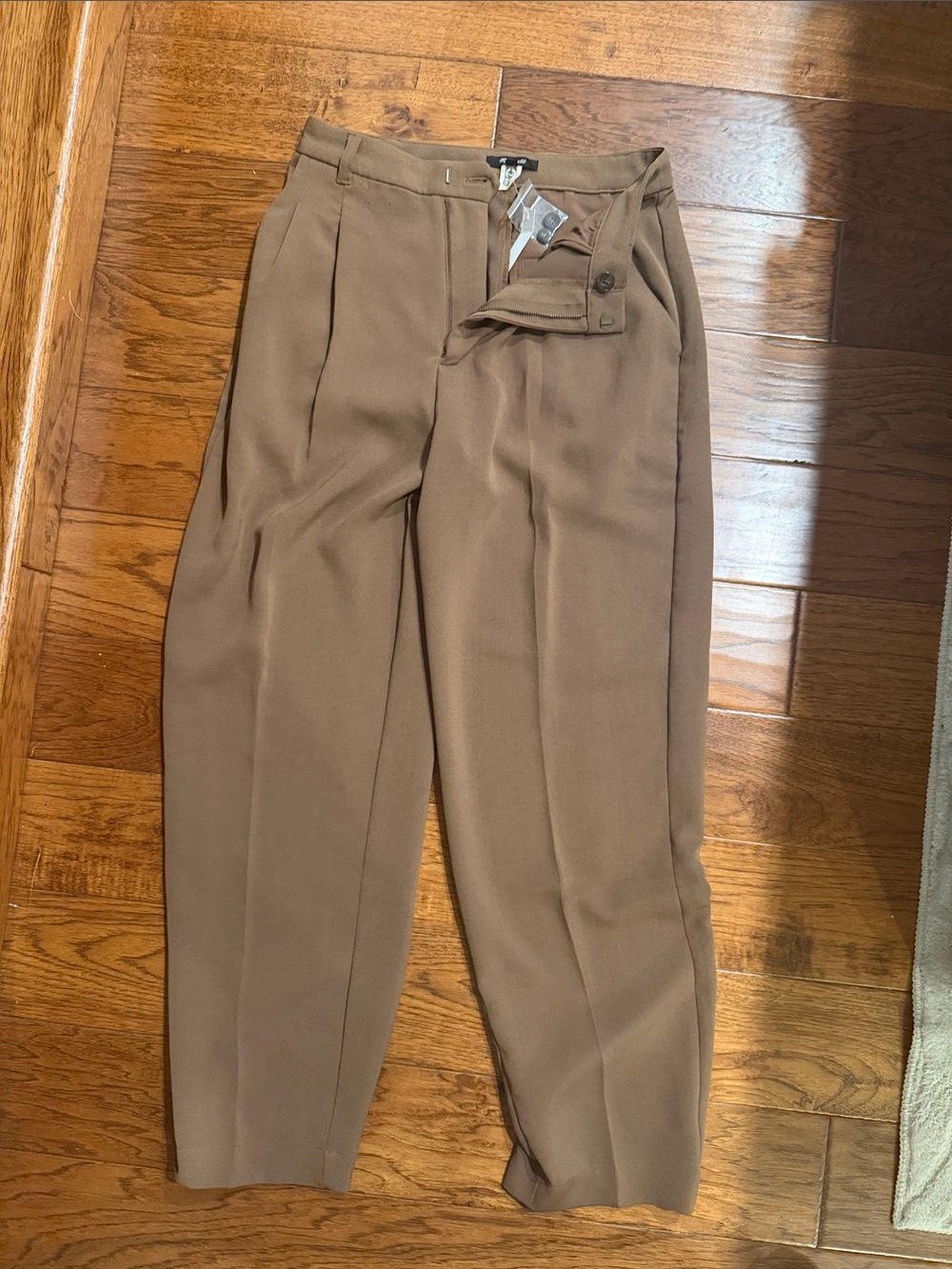 Madewell Pleated High-Waist Trousers in Camel